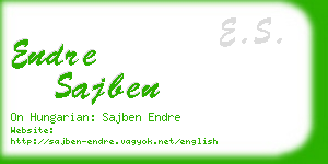 endre sajben business card